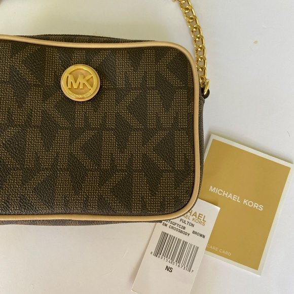 Michael Kors Mini Bag Crossbody Brown SM Purse Fulton - Picture 4 of 12